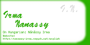 irma nanassy business card